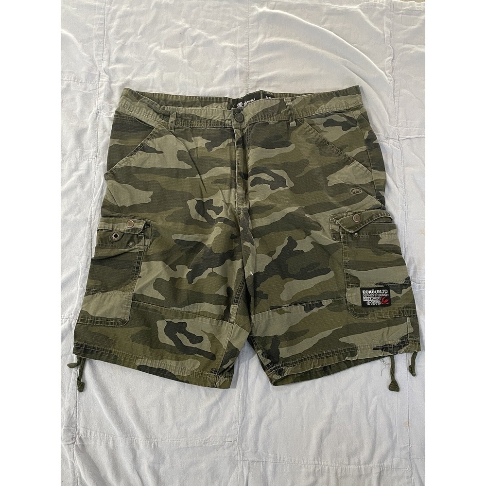 Ecko Unltd Cargo Short Mens 40 Camouflage Raw & Uncut Lightweight Ties